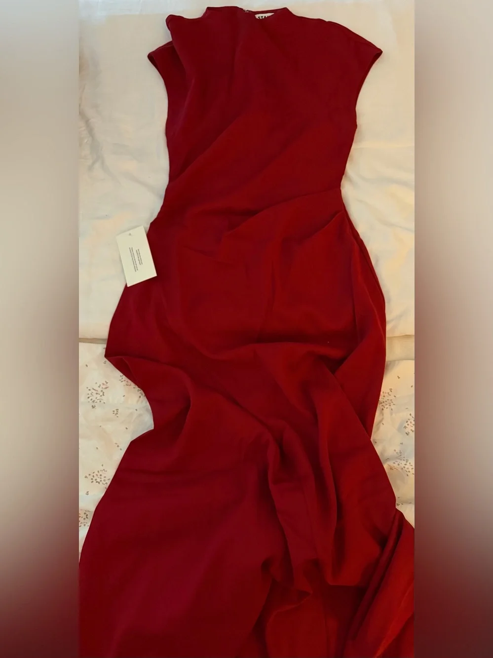 STAUD Zaya Draped Maxi Dress Red Size 0 NWT Designer Gown - Picture 11 of 16
